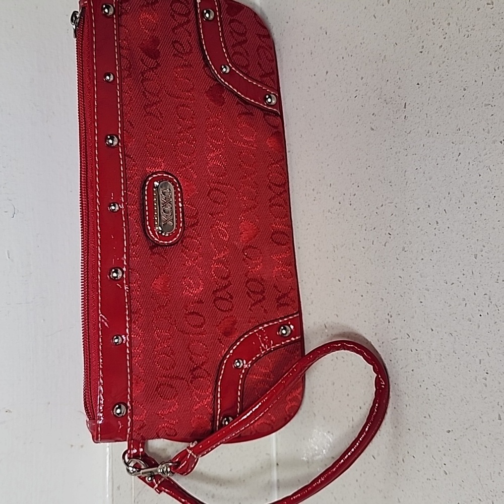 XOXO Scarlet Wristlet Clutch with Stud Accents Wallet New No Tags